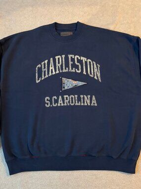 Abercrombie Essential Crew Charleston Sweatshirt - Blue - Size XL